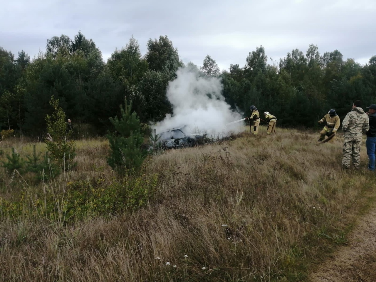 В Параньгинском районе в сгоревшей машине нашли труп человека