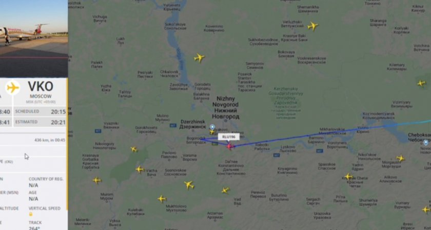 Во вторник вечером самолет Йошкар-Ола - Москва незапланированно сел в Нижнем Новгороде