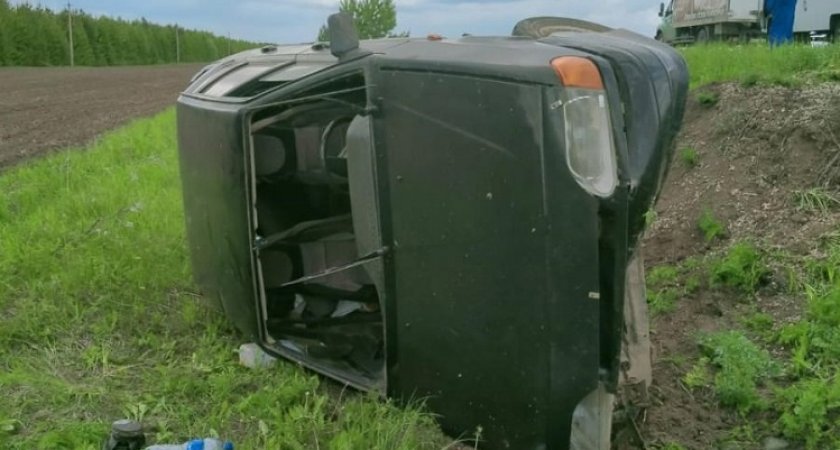 В Марий Эл пьяный мужчина без прав улетел в кювет и перевернулся