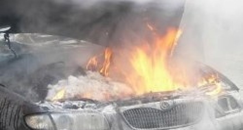 В Волжском районе сгорел автомобиль