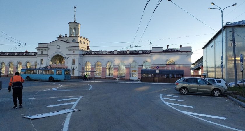 Около вокзала в Йошкар-Оле изменили разметку