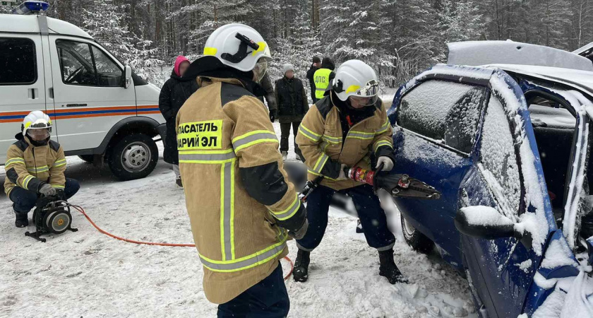 При ликвидации последствий смертельного ДТП в Медведевском районе потребовалась помощь спасателей 