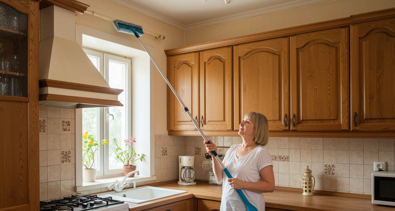Не надо протирать пыль сверху шкафов: соседка показала как за 7 минут очистить самый верх - можно и без лишних усилий