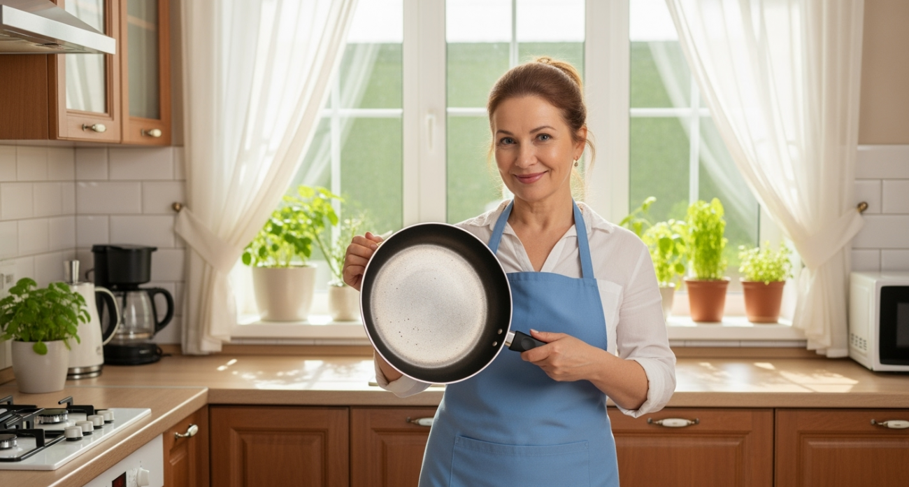 Два пакетика развожу кипятком, и сковородка как новая: от жира и нагара не остается и следа