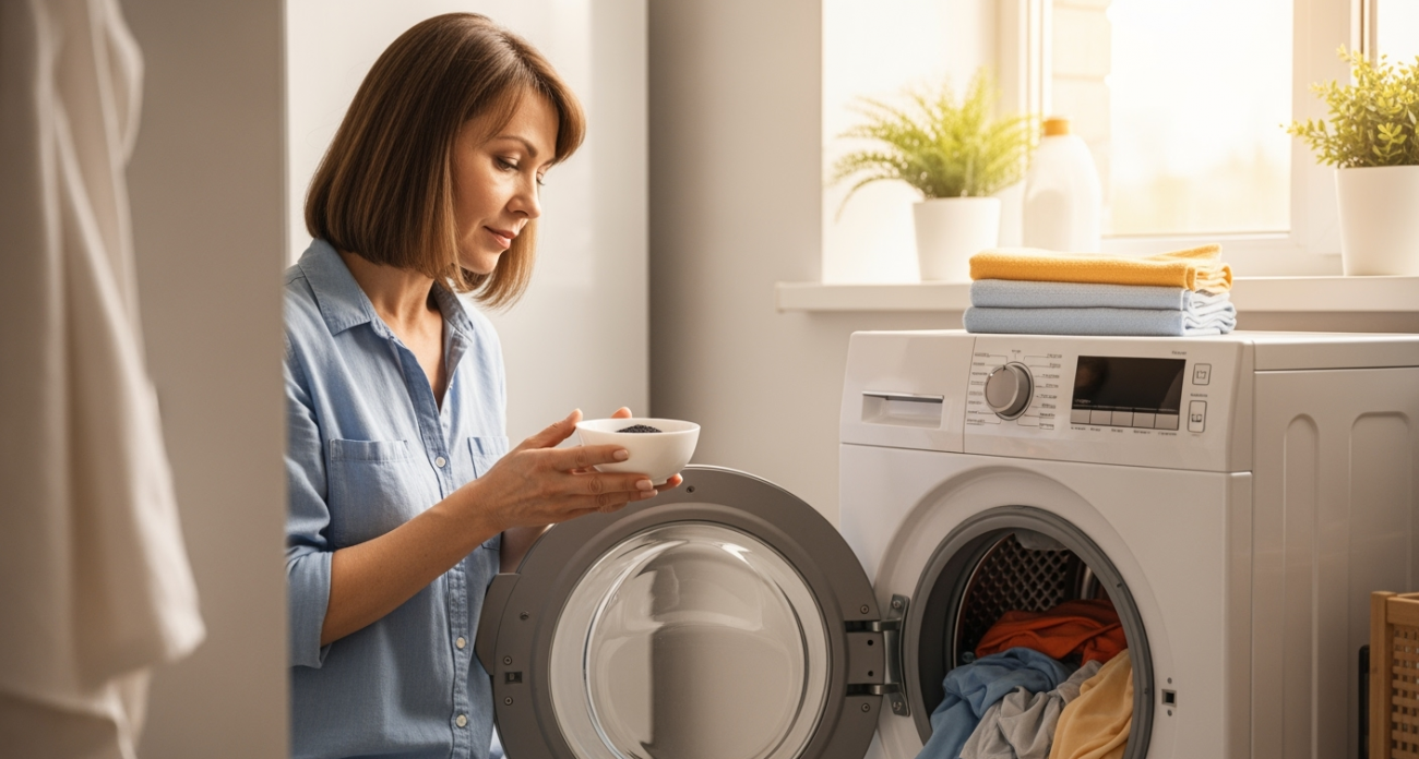 Колпачок в бак — и стиральная машина как новая: вся грязь выйдет темными хлопьями