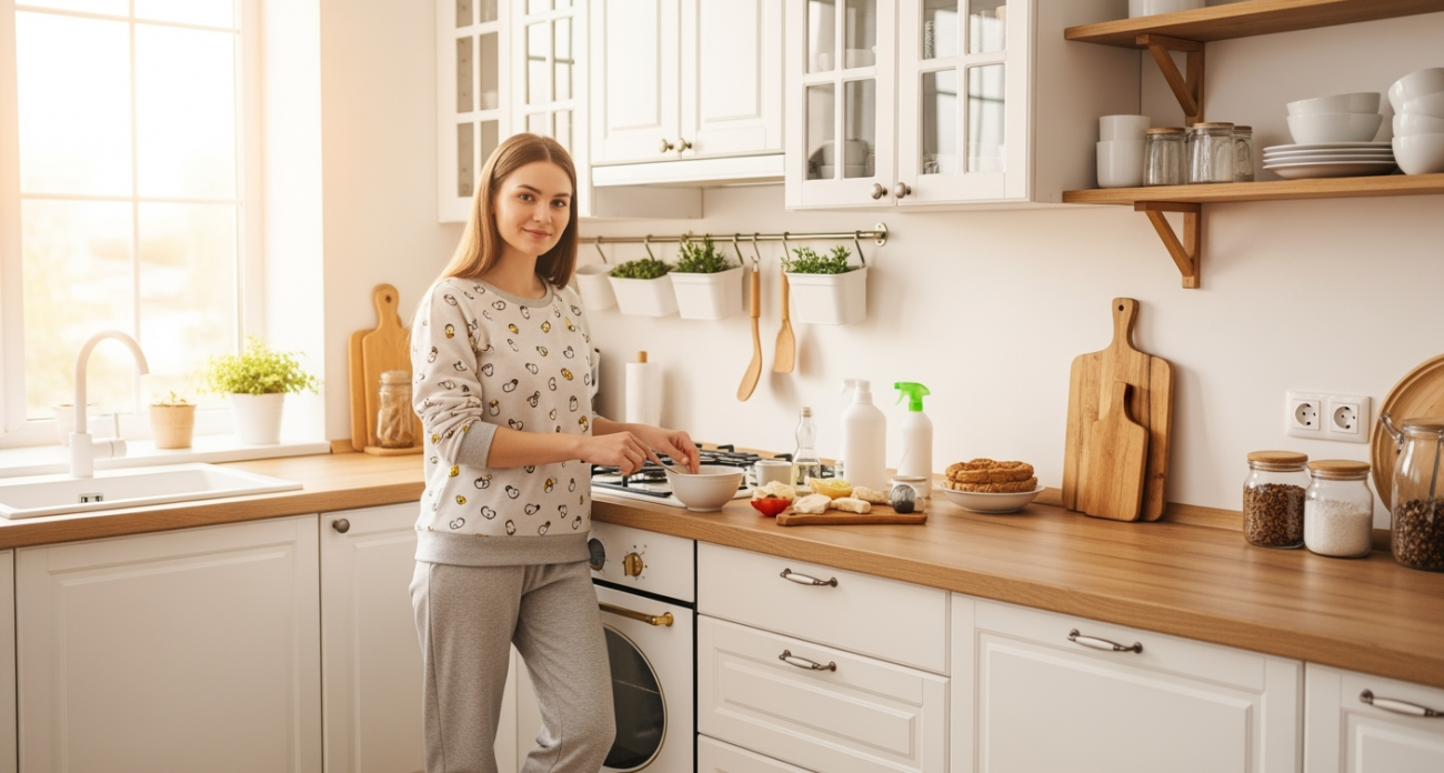 Теперь шкафчики на кухне мою только так: всего 4 ложки — и грязь с них исчезает сама