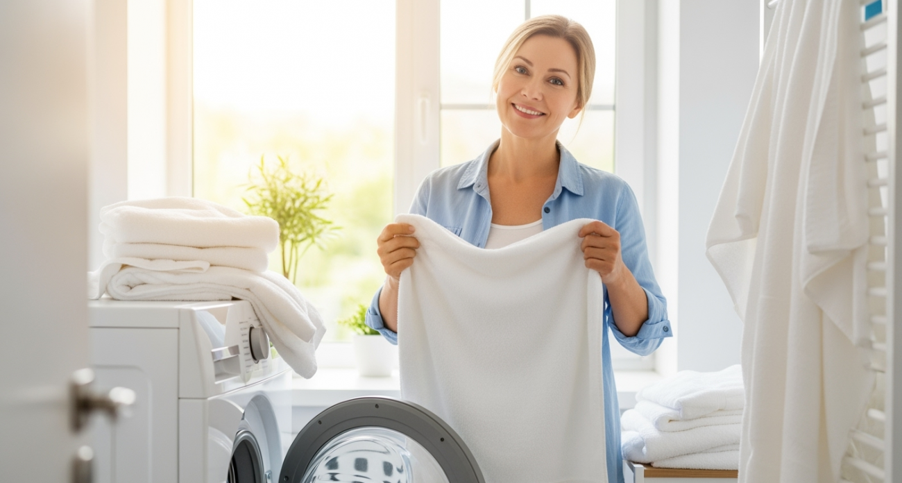 1 пакетик в барабан – и даже серые тряпки станут белее пяток младенца: как отстирать полотенца просто и без усилий