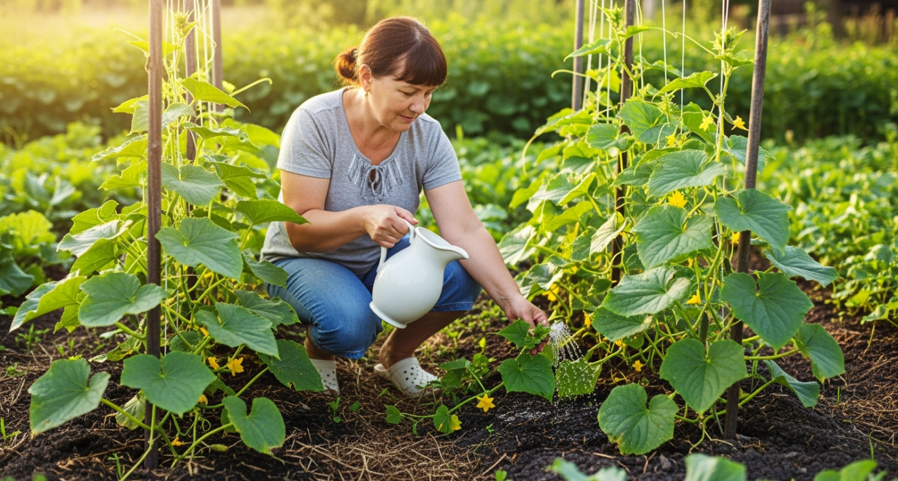 Армянская бабушка показала, как поливать огурцы кефиром: теперь собираю урожай до ноября