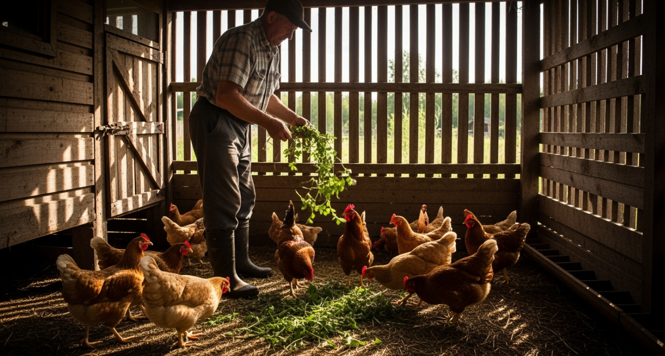 Вши с кур исчезнут, сверкая пятками: подбрасываем 3 веточки в курятник — и облысение несушкам больше не грозит