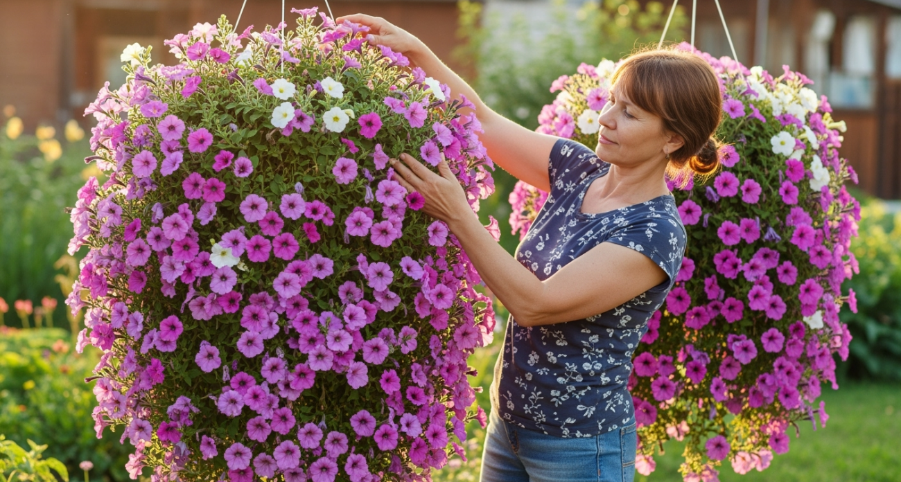 Петунию-капризулю — в сторону: сеем в саду неприхотливый цветок — цветастые облака струятся «пеной» из кашпо
