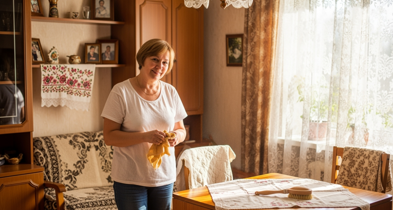 Пыль в доме исчезает надолго — бабушка показала: идеальная чистота без пылесоса и химии