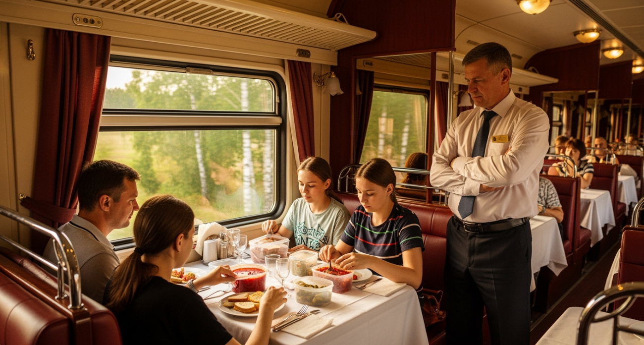 Путешествие из Крыма в Питер на поезде. Что подают в вагоне-ресторане. Официант был недоволен, когда мы принесли домашнюю еду