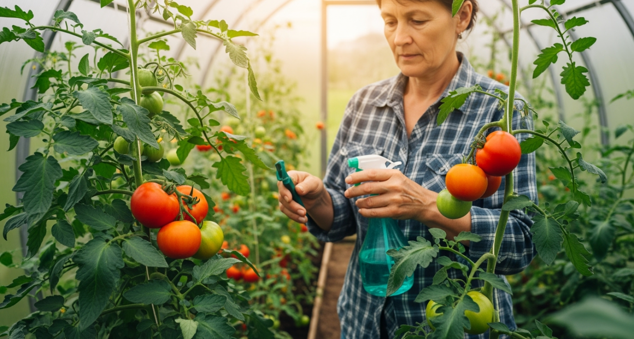 Избавляюсь от фитофторы на помидорах за одну обработку в июле. Через неделю растения как новенькие