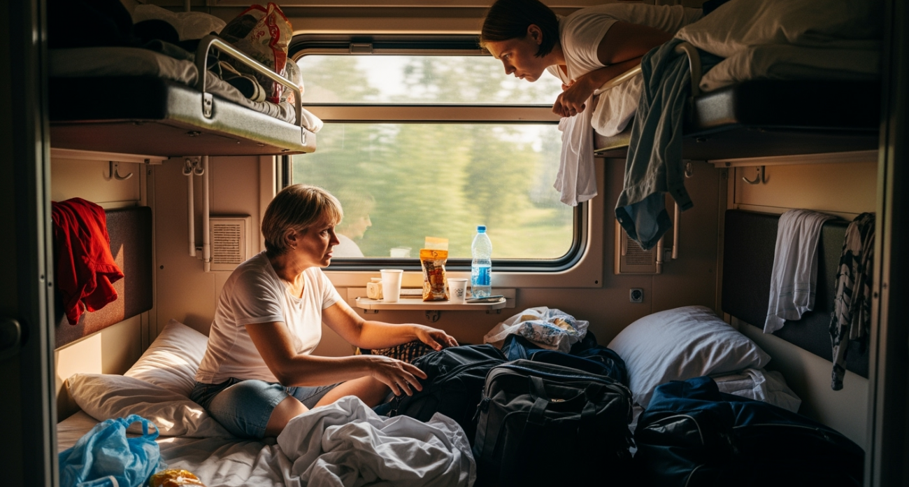 Еду в поезде из Крыма в Питер: соседка сверху ведет себя странно из-за места для багажа