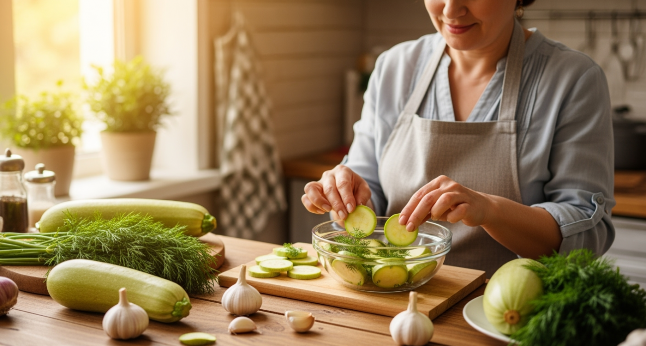 Кабачки летом не жарю и не пеку: гениальная закуска к мясу за 15 минут — гости в восторге