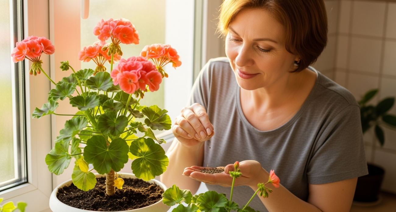 Добавьте это в горшок с геранью в августе — листва перестанет желтеть, а бутоны появятся даже на черенках