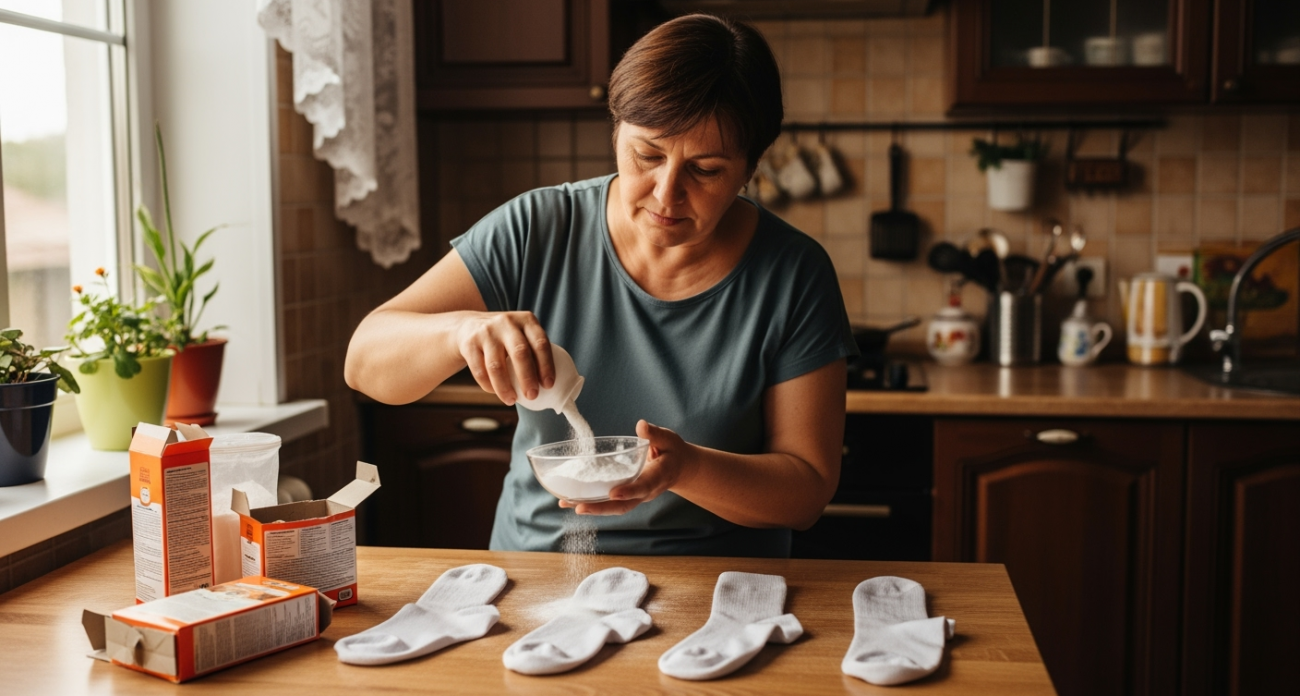 Засыпьте соду в носки — простой лайфхак даст потрясающий результат, о котором вы не догадывались