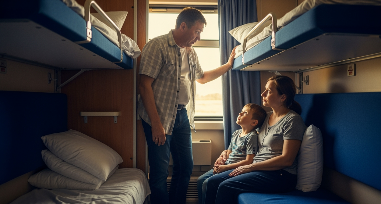 Выкупил всё купе и пошёл поесть — вернулся, а там сидят мама с сыном