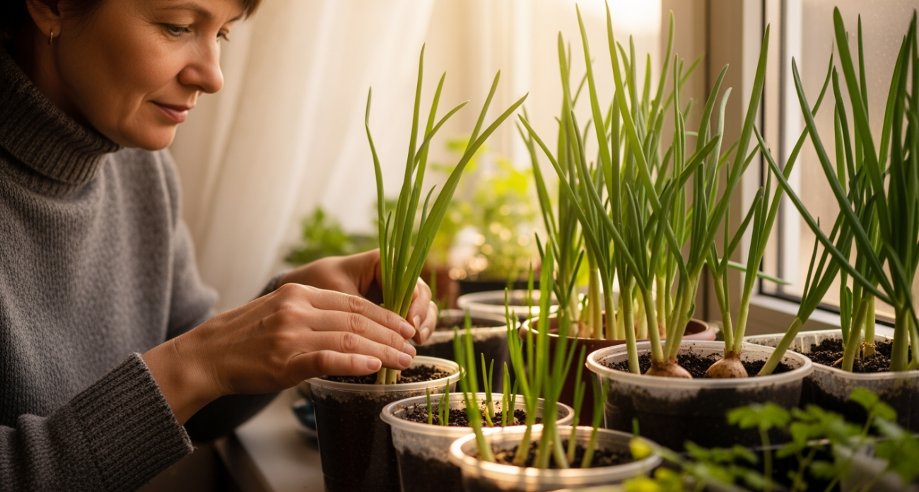 Агрономы раскрыли тайную технику обрезки: ваш лук на подоконнике превратится в зелёный лес