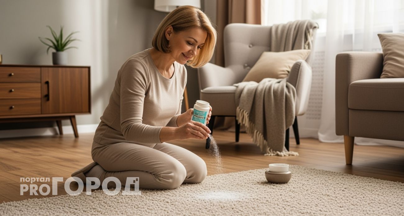 Как легко очистить ковер от пятен
