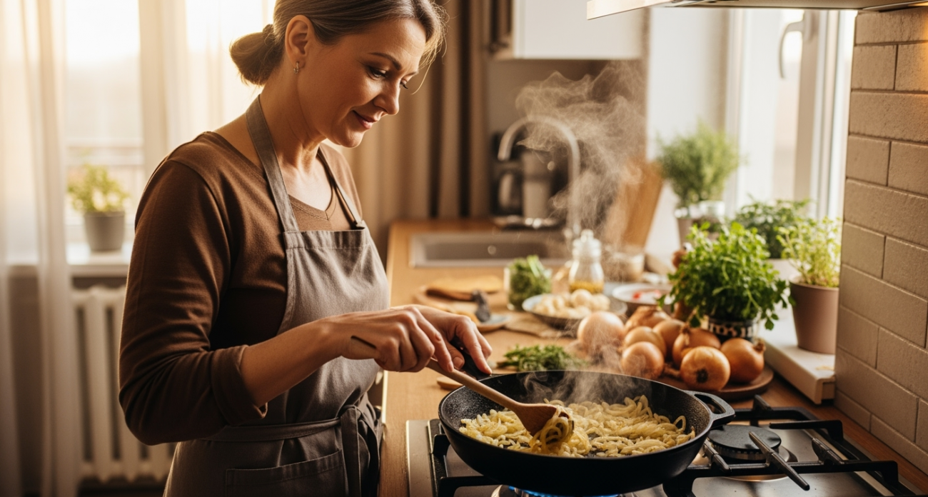 Хозяйки годами портили лук, пока не узнали этот секрет с мукой — теперь он всегда получается как у профессионалов