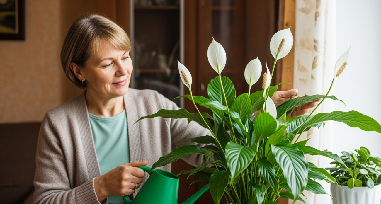Цветоводы скрывали этот секрет годами: обычный продукт за 10 рублей превращает увядший спатифиллум в королевский цветок