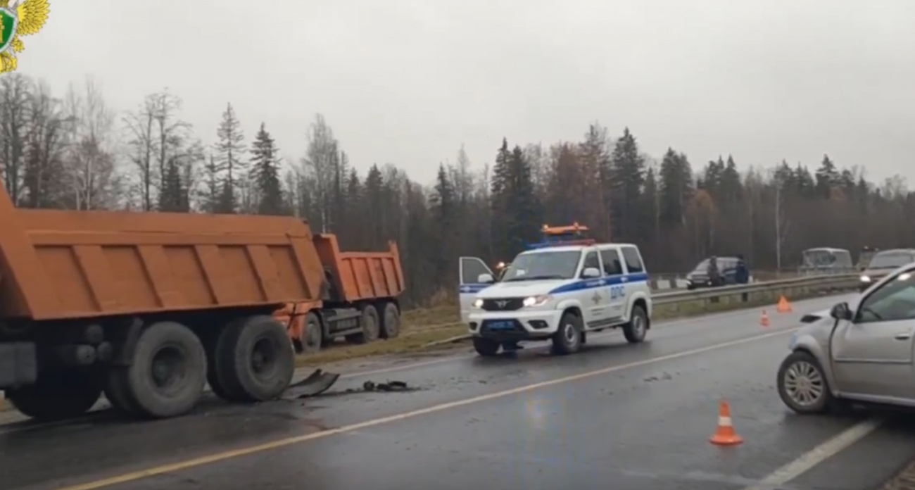 "Рено" наехал на стоявший на обочине "КамАЗ" в Марий Эл: один человек в больнице