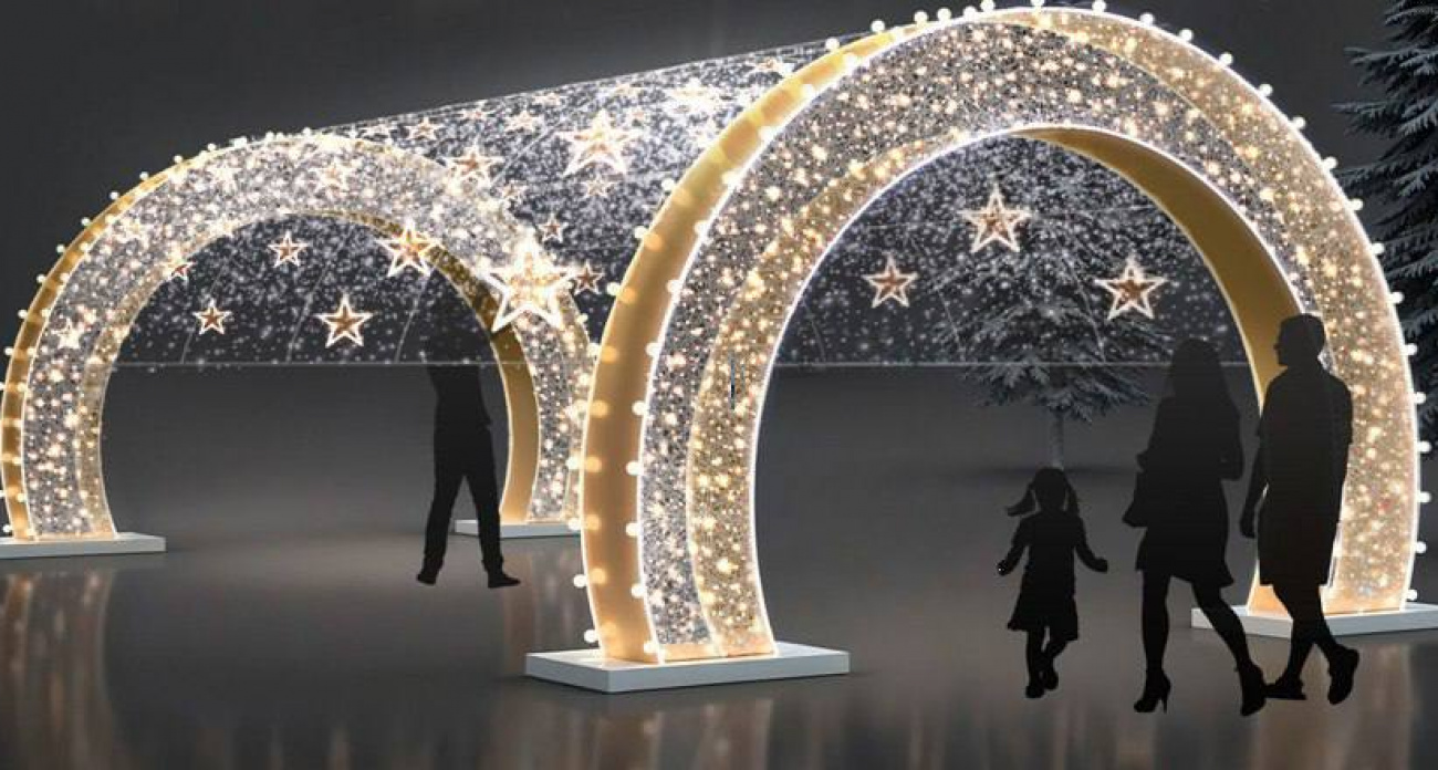 Новые арки Часы и Млечный путь засветятся в Йошкар-Оле перед Новым годом