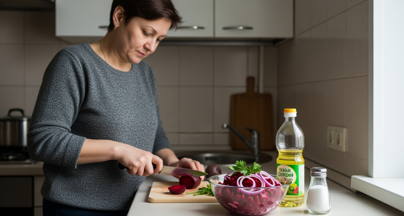 Свекольный салат, от которого не отказывается даже тот, кто не любит свёклу - готовится за 15 минут