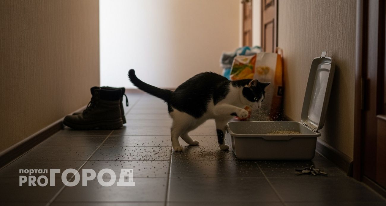 На самом деле это крик о помощи: почему кошка разбрасывает наполнитель из лотка по всей квартире