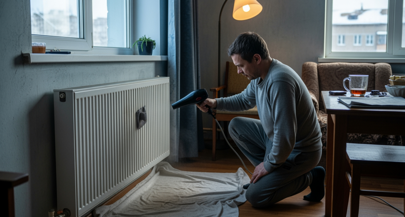 Простой трюк с феном для ледяной квартиры: как обмануть холод, когда батареи жарят впустую