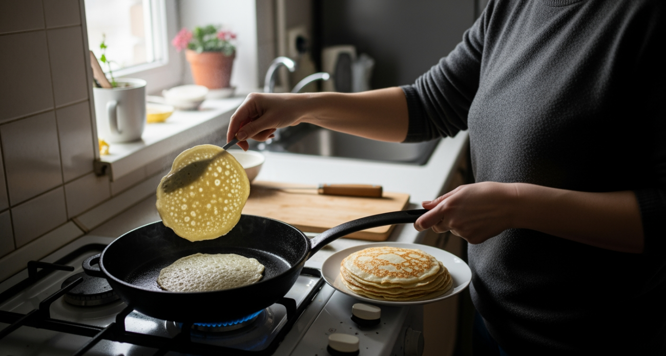 Бабушкин способ с тремя простыми продуктами для блинов без единой дырочки, о котором не расскажут повара