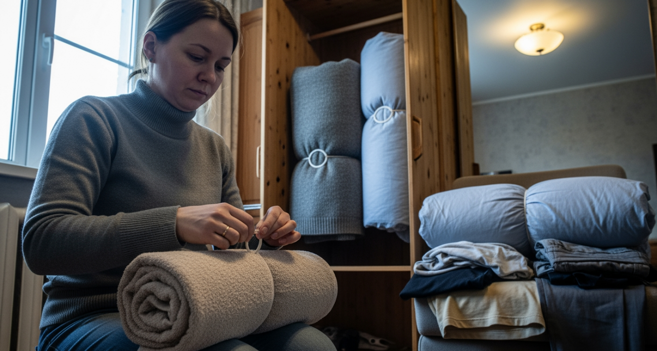 Женщина поделилась гениальным способом хранения колготок, который освобождает половину полки в шкафу