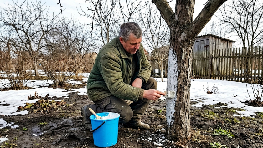 Крашу нижнюю часть деревьев на даче в белый, как в СССР соседи крутят у виска, но не знают секрета