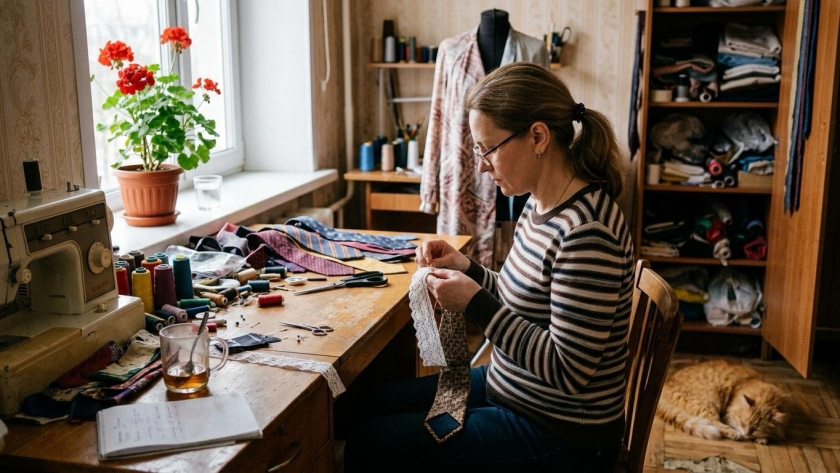 Утащила у мужа 7 галстуков и сшила жабо: выглядит дерзко, элегантно и стройнит  теперь подруги просят лайфхак