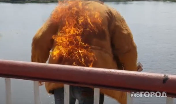 «Призрачный гонщик»: йошкаролинец сиганул с моста в горящей одежде