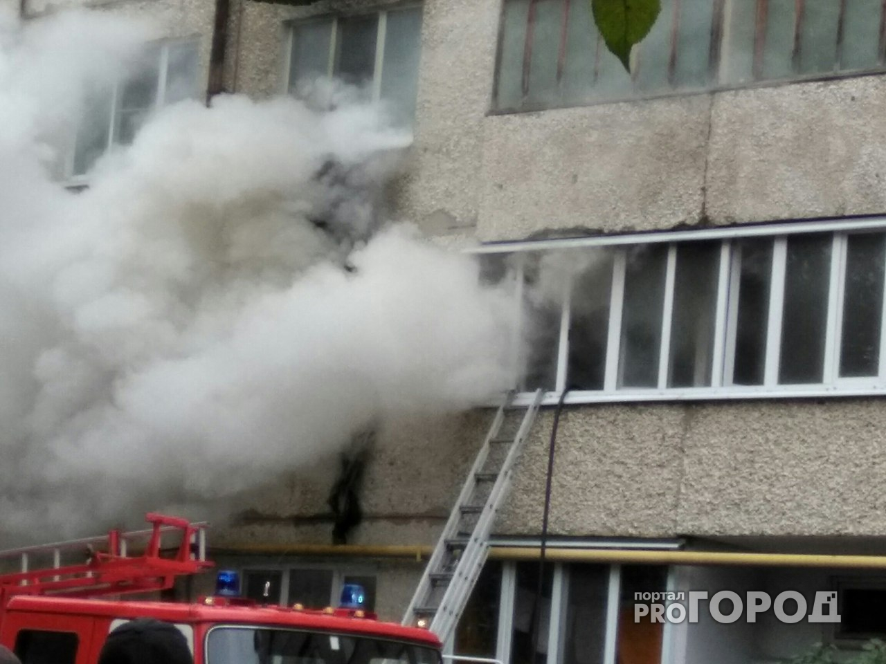 В Йошкар-Оле хозяйка выпрыгнула из окна горящей квартиры