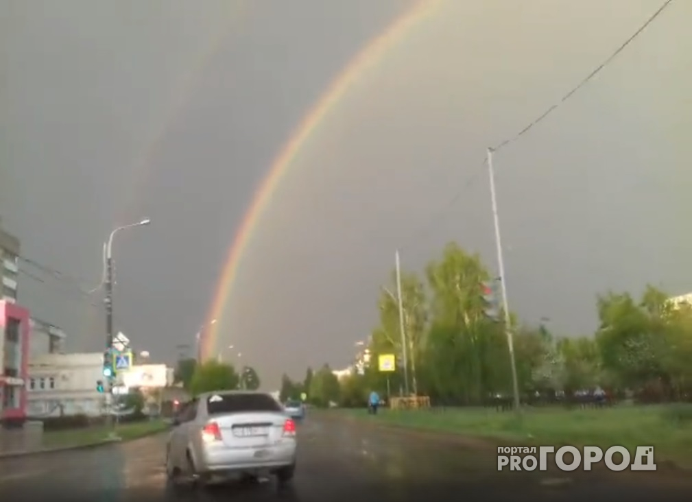 Над Йошкар-Олой появилась двойная радуга. Видео