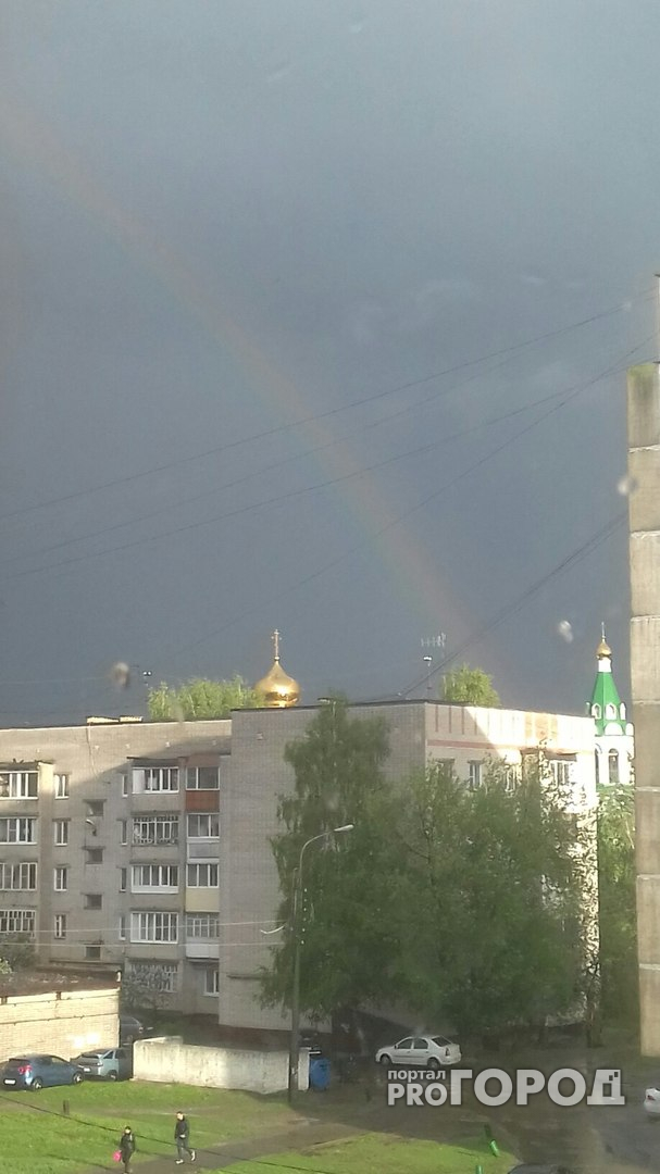 О прекрасном: в Йошкар-Оле над церковью появилась радуга