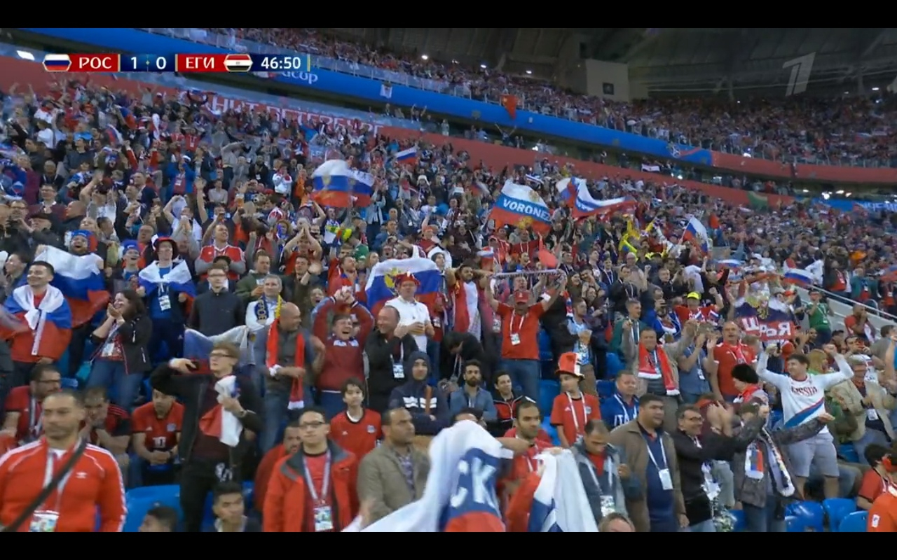Йошкар-олинские фанаты «засветились» в прямом эфире матча «Россия – Египет»