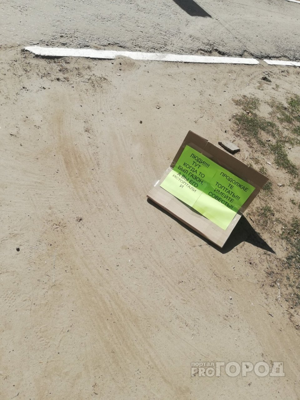 Фото дня: йошкаролинец оставил на дороге необычное послание