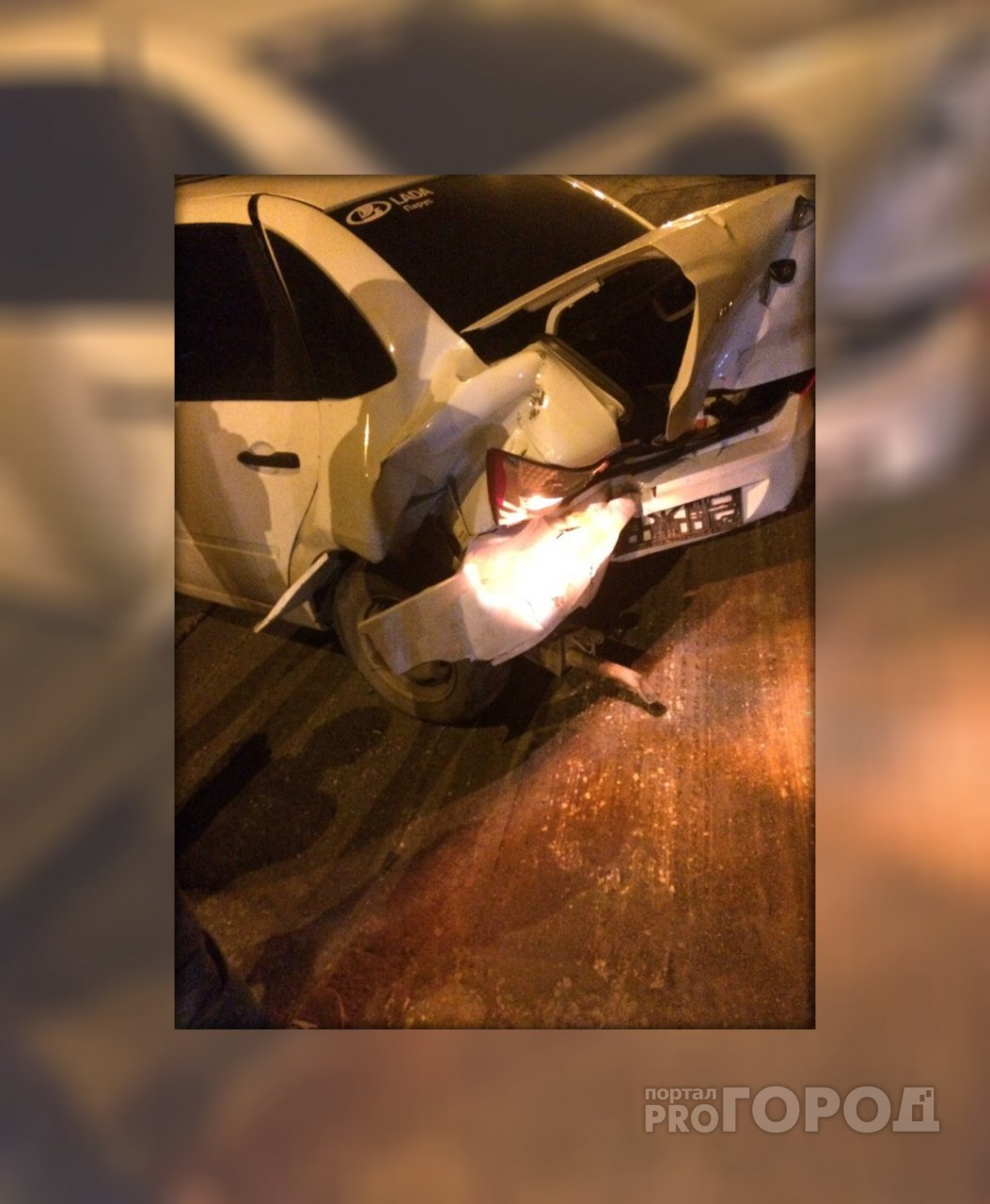 ДТП «под градусом»: ночью в Йошкар-Оле водитель Lada Granta «перестроился» в легковушку
