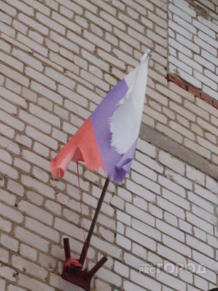 Администрация поселка в пригороде Йошкар-Олы отличилась необычным флагом России