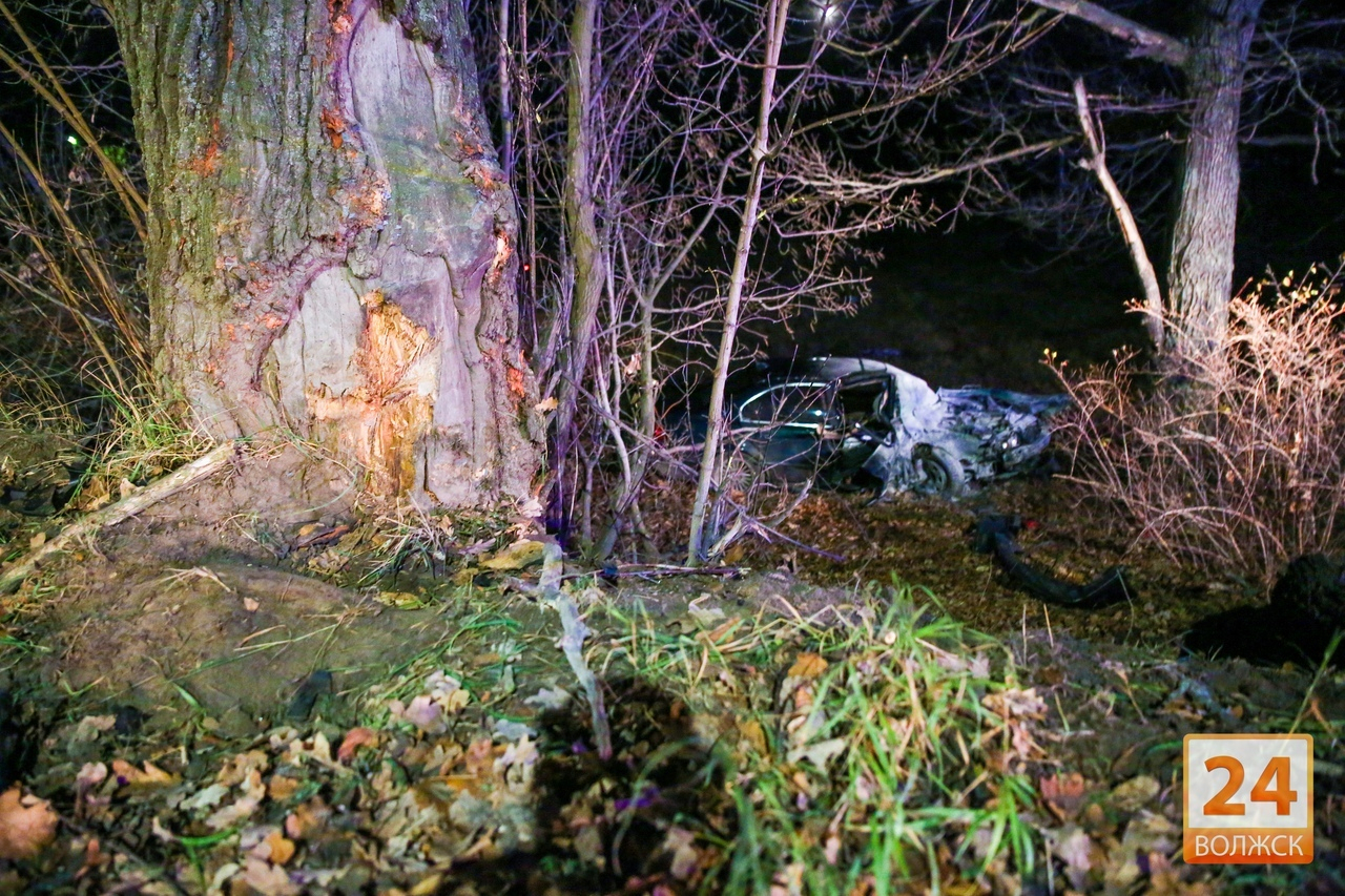 В Марий Эл водитель BMW, уходя от полицейских, врезался в дерево