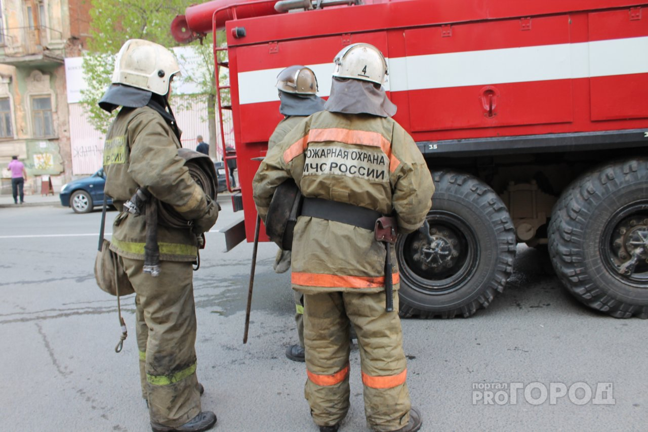 В Марий Эл огнеборцы тушили пожар в деревне Крайние Шешмары