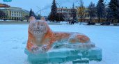 «Тигр и Йошкин кот»: на площади Ленина в Йошкар-Оле появились ледяные фигуры
