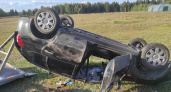 В Медведевском районе перевернулась Lada Kalina с прицепом