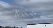Падающий горящий Ил-76 сняли на видео в небе над Ивановской областью