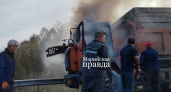 Горящий грузовик перегородил одну из трасс Марий Эл