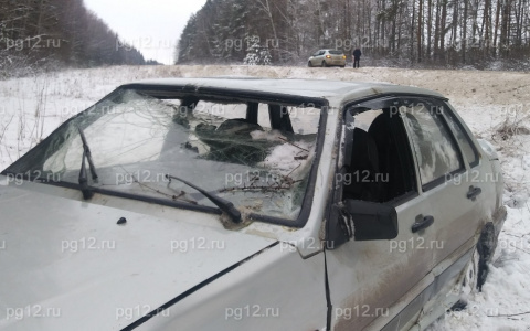 В Марий Эл в заснеженный кювет «вылетела» легковушка